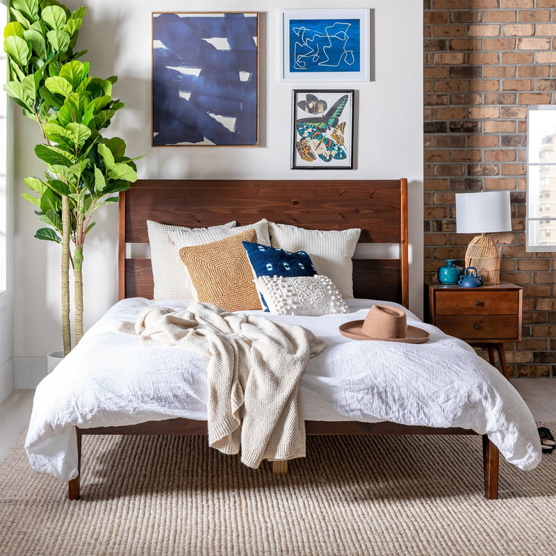 Mid-Century Malyn Solid Wood Modern Platform Bed