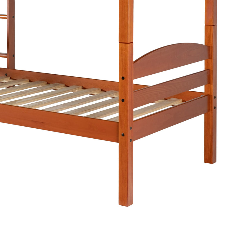 Carolina Transitional Solid Wood Twin-over-Twin Bunk Bed