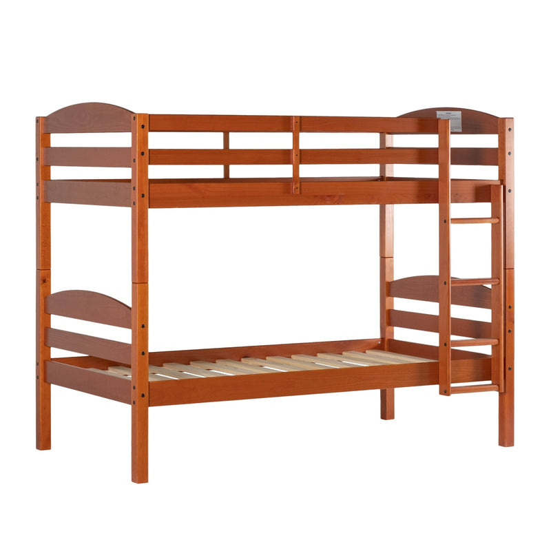 Carolina Transitional Solid Wood Twin-over-Twin Bunk Bed