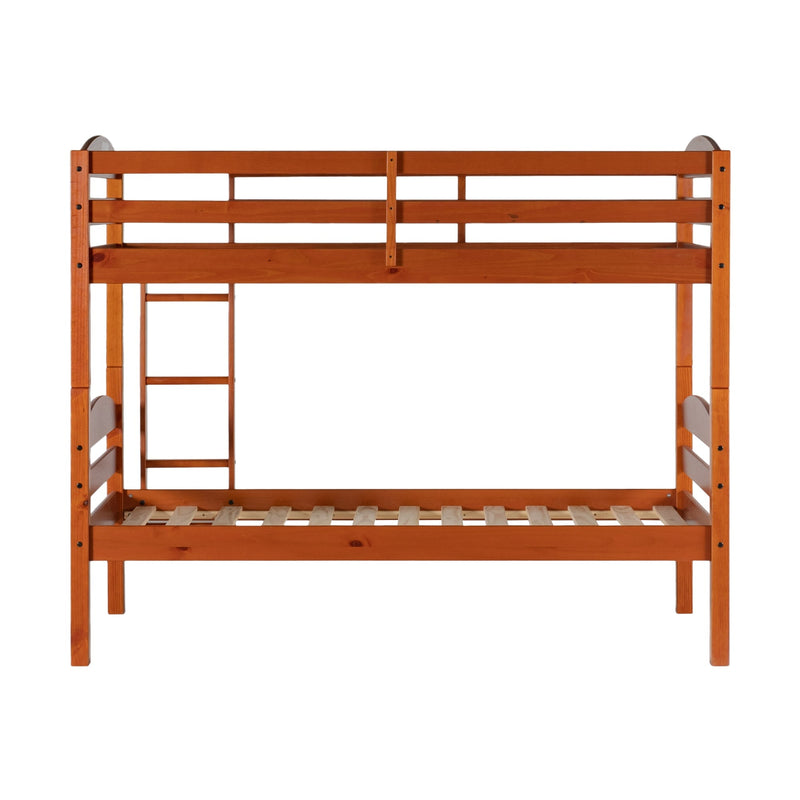 Carolina Transitional Solid Wood Twin-over-Twin Bunk Bed