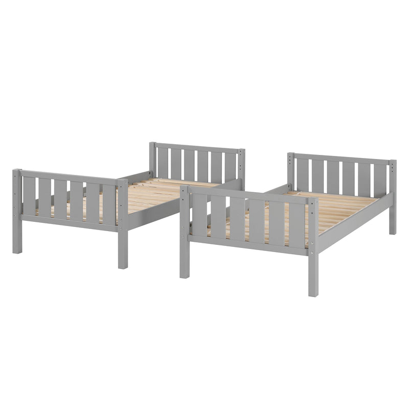 Twin Over Twin Solid Wood Slat Bunk Bed