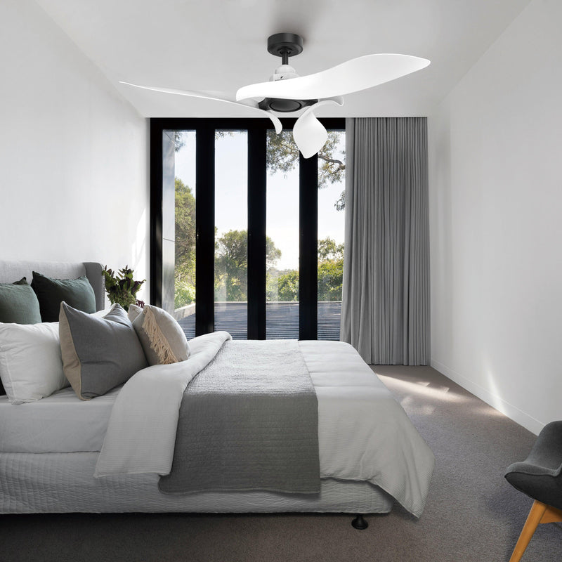 54" DC Motor 6 Speed Black Ceiling Fan