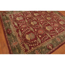 Multi Size Rusty Red, Green Hand Tufted William Morris Arts & Craft 100% Wool Oriental Area Rug