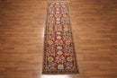 2'6" x 10' Runner Hand knotted Turkish Oushak Vegetable Dyes wool Area rug Rust