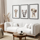 Cute Set of 3 Watercolor Jungle Animal Wall Art by Wall Art Set