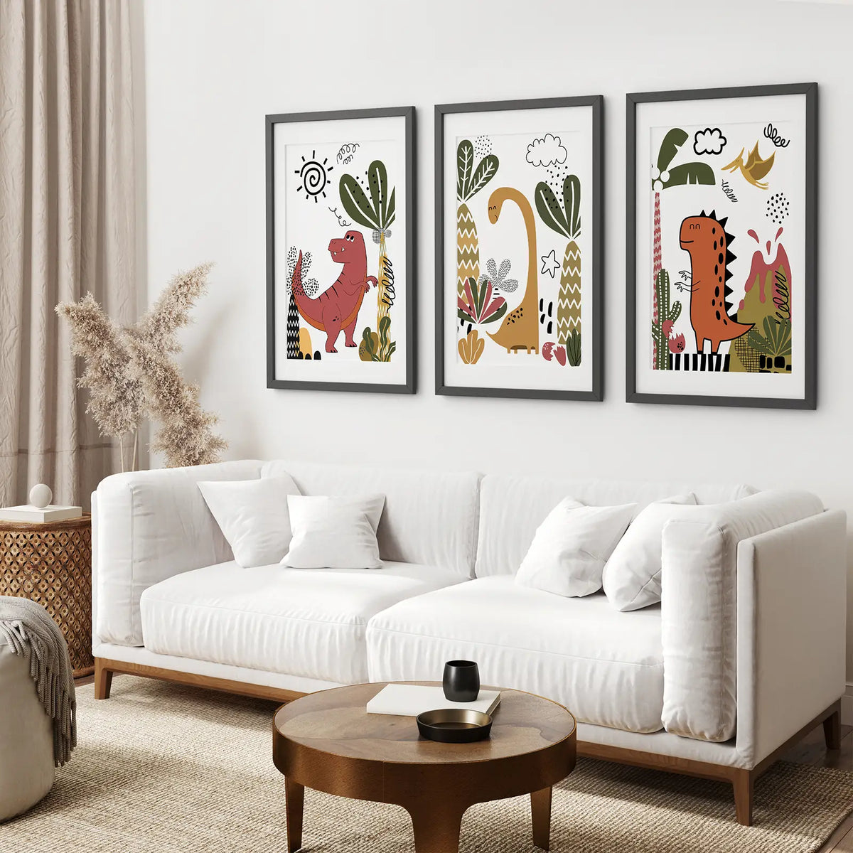 Cute Dino Prints Set Boys Nursery Wall Art Decor, photo 3 of 10