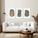Cute Safari Baby Animals Set of 3 Art Prints by Wall Art Set
