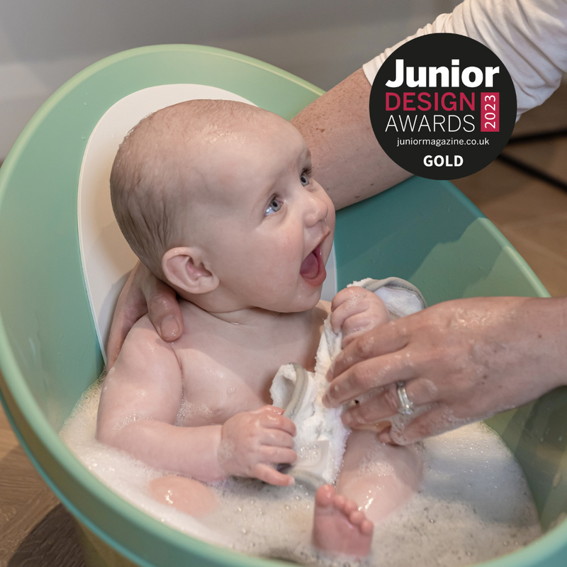 Newborn Bath Essentials Bundle | Baby Bath with Support Bump, Soft Backrest & Rinse Jug | Safe & Stylish Bathtime Set