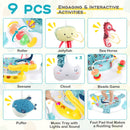 Baby Activity Center Height Adjustable Baby Bouncing Saucer with Interactive Toys-Light Blue
