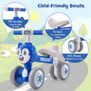 Baby Balance Bike No Pedal Lightweight Infant 4 Wheels Baby Bicycle-Blue by LJGDeals