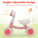 Baby Balance Bike with Adjustable Handlebar and Seat with Lighting Wheels by LJGDeals