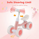 Baby Balance Bike with Adjustable Handlebar and Seat with Lighting Wheels by DirectDeals