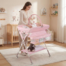 Baby Changing Table Foldable Diaper Changing Station with Storage Bag and Shelf