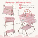 Baby Changing Table Foldable Diaper Changing Station with Storage Bag and Shelf