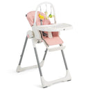 4-in-1 Foldable Baby High Chair with 7 Adjustable Heights and Free Toys Bar by LJGDeals