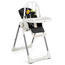 4-in-1 Foldable Baby High Chair with 7 Adjustable Heights and Free Toys Bar by LJGDeals