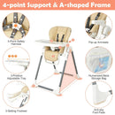 Foldable Baby High Chair with Double Removable Trays and Book Holder by LJGDeals