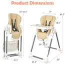 Foldable Baby High Chair with Double Removable Trays and Book Holder by LJGDeals