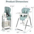 Foldable Baby High Chair with Double Removable Trays and Book Holder by LJGDeals