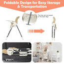 Foldable Baby High Chair with Double Removable Trays and Book Holder by LJGDeals