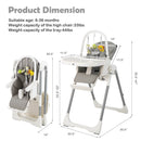 4-in-1 Foldable Baby High Chair with 7 Adjustable Heights and Free Toys Bar