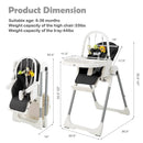 4-in-1 Foldable Baby High Chair with 7 Adjustable Heights and Free Toys Bar by LJGDeals
