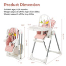 4-in-1 Foldable Baby High Chair with 7 Adjustable Heights and Free Toys Bar by LJGDeals