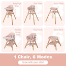 6-in-1 Baby High Chair with Removable Dishwasher and Safe Tray-White by LJGDeals