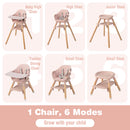 6-in-1 Baby High Chair with Removable Dishwasher and Safe Tray-White