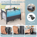 5-in-1 Baby Nursery Center Foldable Toddler Bedside Crib with Music Box by LJGDeals