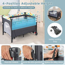 5-in-1 Baby Nursery Center Foldable Toddler Bedside Crib with Music Box