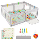 Baby Playpen with Mat and Breathable Mesh-Gray by LJGDeals
