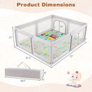 Baby Playpen with Mat and Breathable Mesh-Gray by LJGDeals