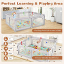 Baby Playpen with Mat and Breathable Mesh-Gray by LJGDeals