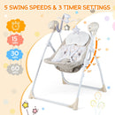 Electric Foldable Baby Rocking Chair with Adjustable Backrest