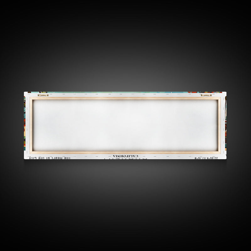 Anaheim California Panoramic Wall Art, Retro Pop Art Framed Canvas Print, Mid Century Modern Travel Poster, Living Room Decor, Wall Hanging