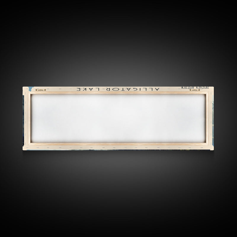 Alligator Lake Florida Panoramic Framed Canvas Print, Lake House Decor, Tropical Landscape, Travel Poster, Wall Art, Scenic Painting