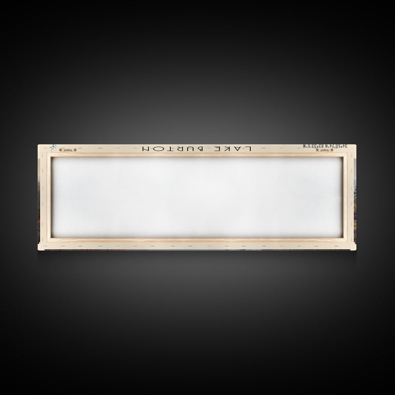 Lake Burton Georgia Framed Canvas Print, Lake House Art, Panoramic Wall Art, Travel Poster, Scenic Lake Painting, Home Decor