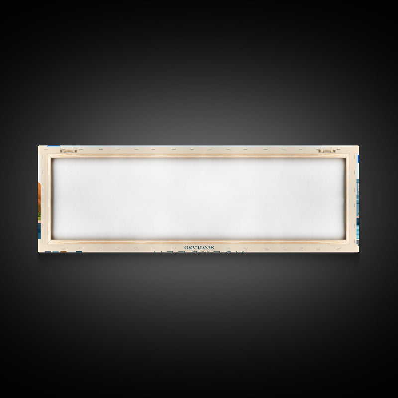 Aberdeen, Scotland Panoramic Travel Poster Canvas Print, Aberdeen, Scotland Painting, Scotland Art, Aberdeen Panoramic Travel Art, Travel Painting