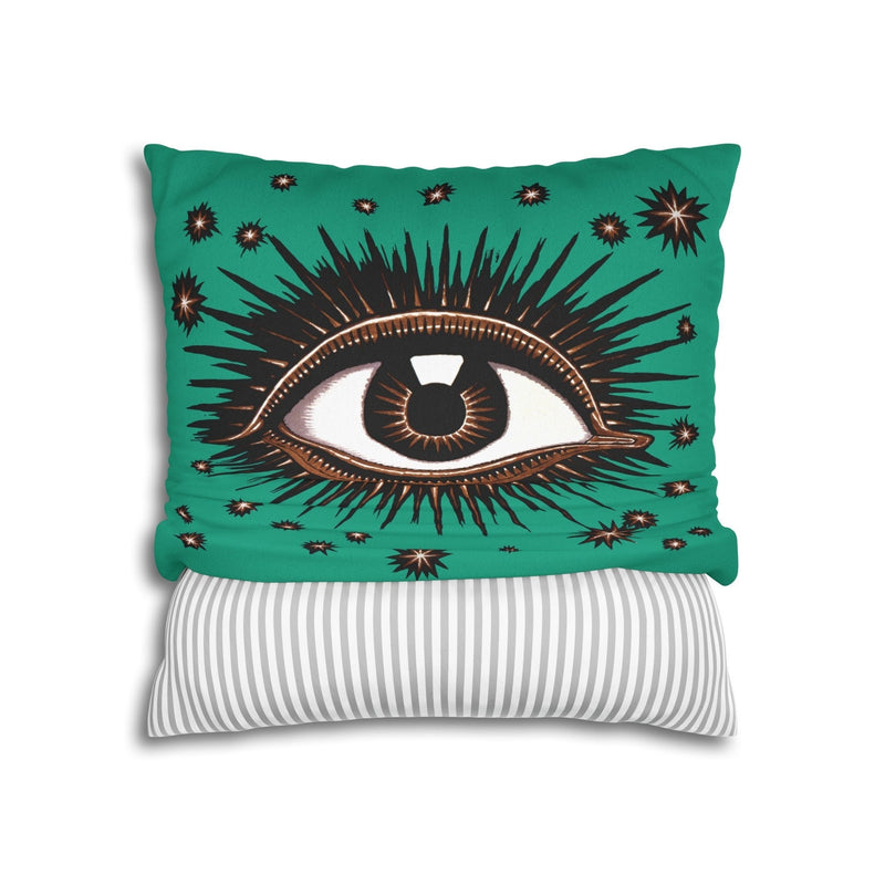 "All Seeing Eye" Throw Pillow (Teal)