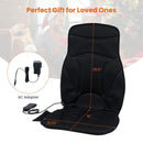 Back Massager Seat Cushion with Heat and 10 Vibration Motors for Pain Relief-Black by LJGDeals