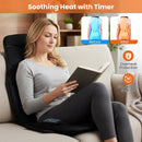Back Massager Seat Cushion with Heat and 10 Vibration Motors for Pain Relief-Black by LJGDeals