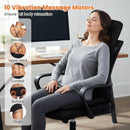 Back Massager Seat Cushion with Heat and 10 Vibration Motors for Pain Relief-Black by LJGDeals