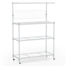4-Tier Bakers Rack on Wheels with Adjustable Shelves-Silver by LJGDeals