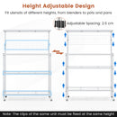 4-Tier Bakers Rack on Wheels with Adjustable Shelves-Silver