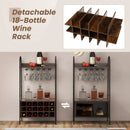 Baker's Rack with Detachable Wine Rack and 5 Rows of Stemware Holder-Rustic Brown by LJGDeals
