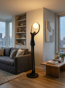 Ball Holding Sculpture Character Floor Lamp