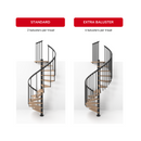 CALGARY 55" Diameter Standard Spiral Staircase Kit