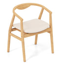 Bamboo Accent Chair with Armrest and Curved Backrest-Natural by LJGDeals