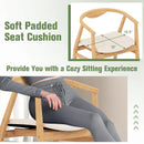Bamboo Accent Chair with Armrest and Curved Backrest-Natural by LJGDeals